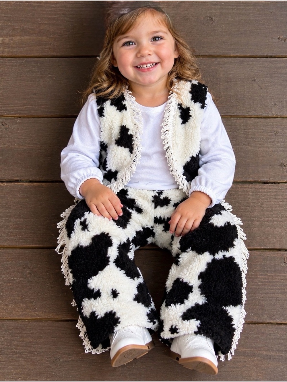 Rubies Cozy Black & White Cow western Print Kids costume 2-4 toddler